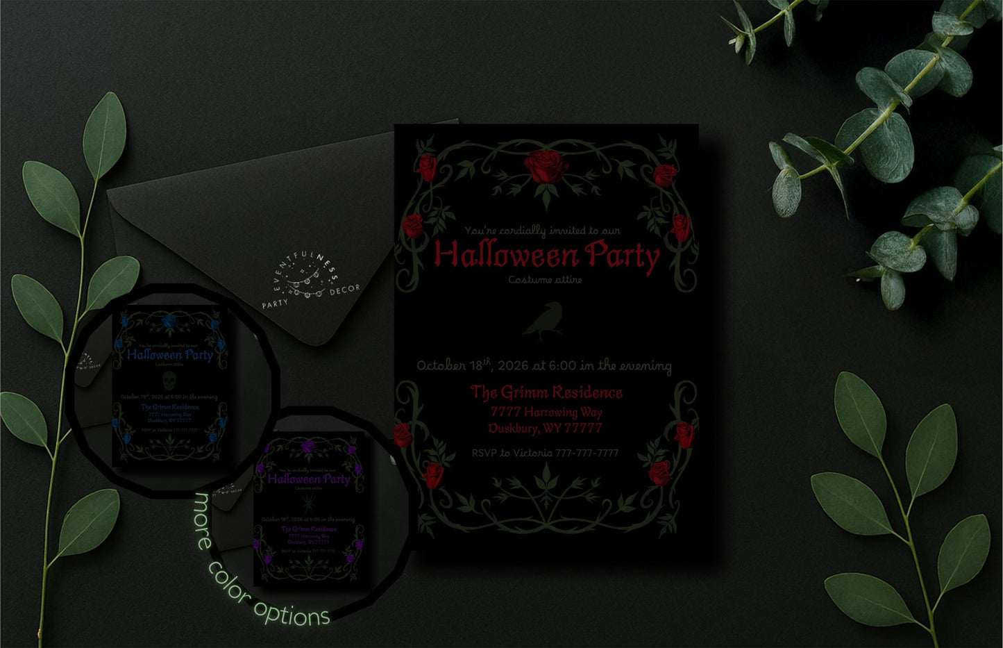 Gothic Party Invitation | Halloween Party | Halloween Invite | Gothic | Spooky | Customizable | Digital Invite | Gothic Party | Template |