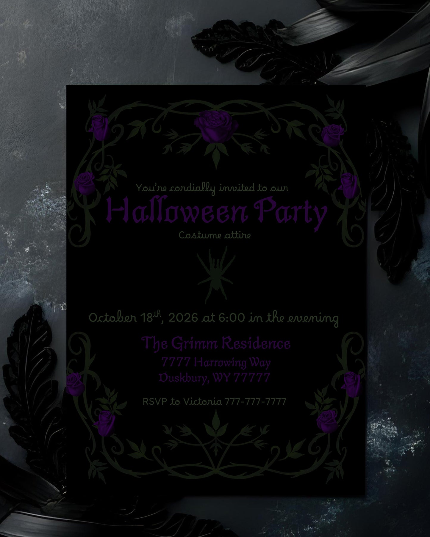 Gothic Party Invitation | Halloween Party | Halloween Invite | Gothic | Spooky | Customizable | Digital Invite | Gothic Party | Template |