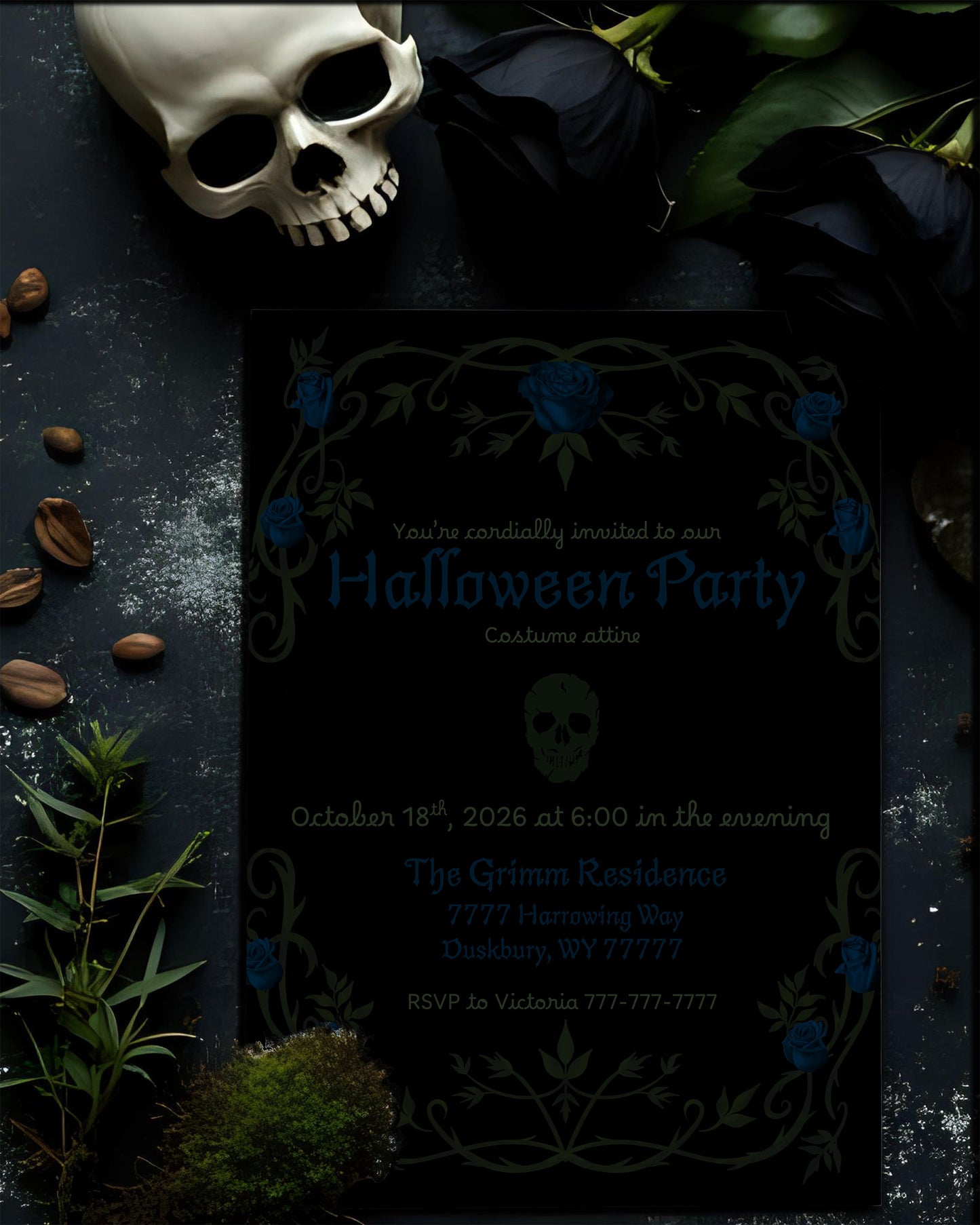 Gothic Party Invitation | Halloween Party | Halloween Invite | Gothic | Spooky | Customizable | Digital Invite | Gothic Party | Template |