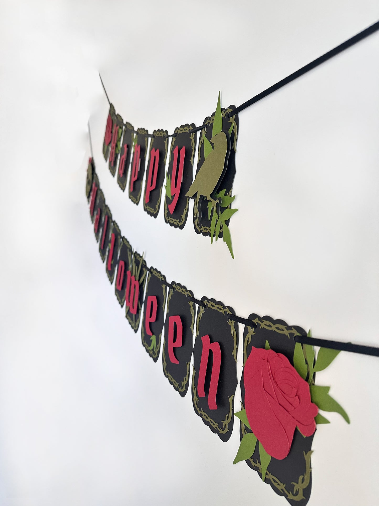 Black & Red Gothic Halloween Banner | Gothic Banner | Goth Halloween Banner| Halloween Party Banner| Haunted Gatherings | Skull | Roses