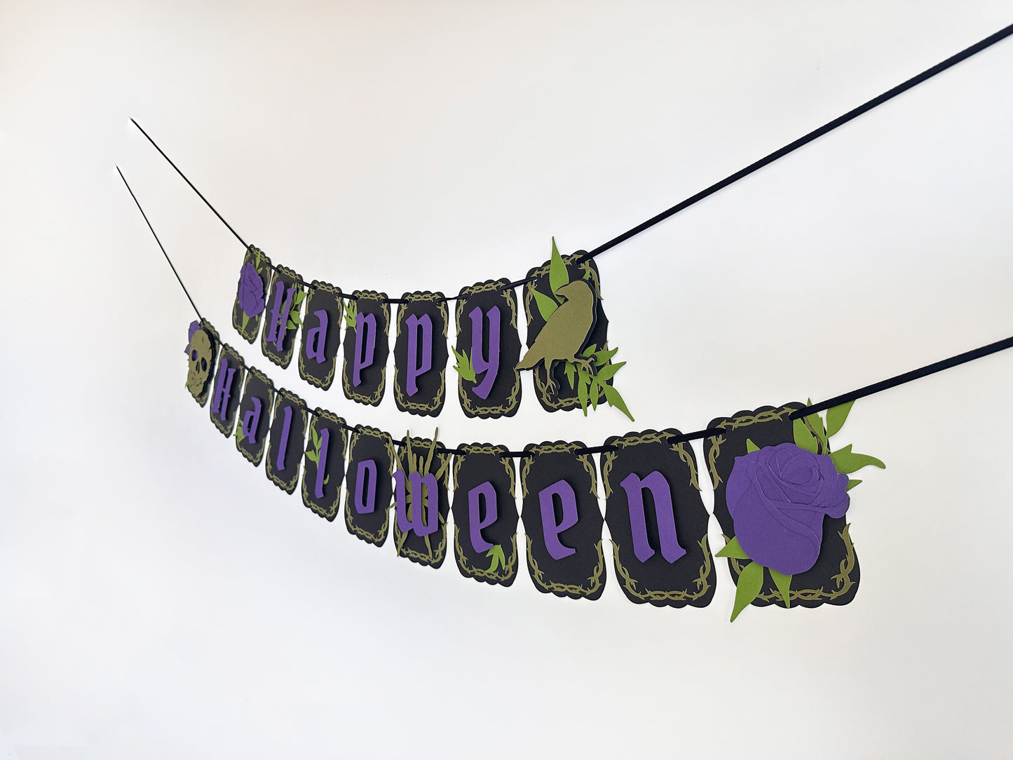Black & Purple Gothic Banner | Happy Halloween Banner | Gothic Party Banner | Goth Halloween Banner| Halloween Party Banner|