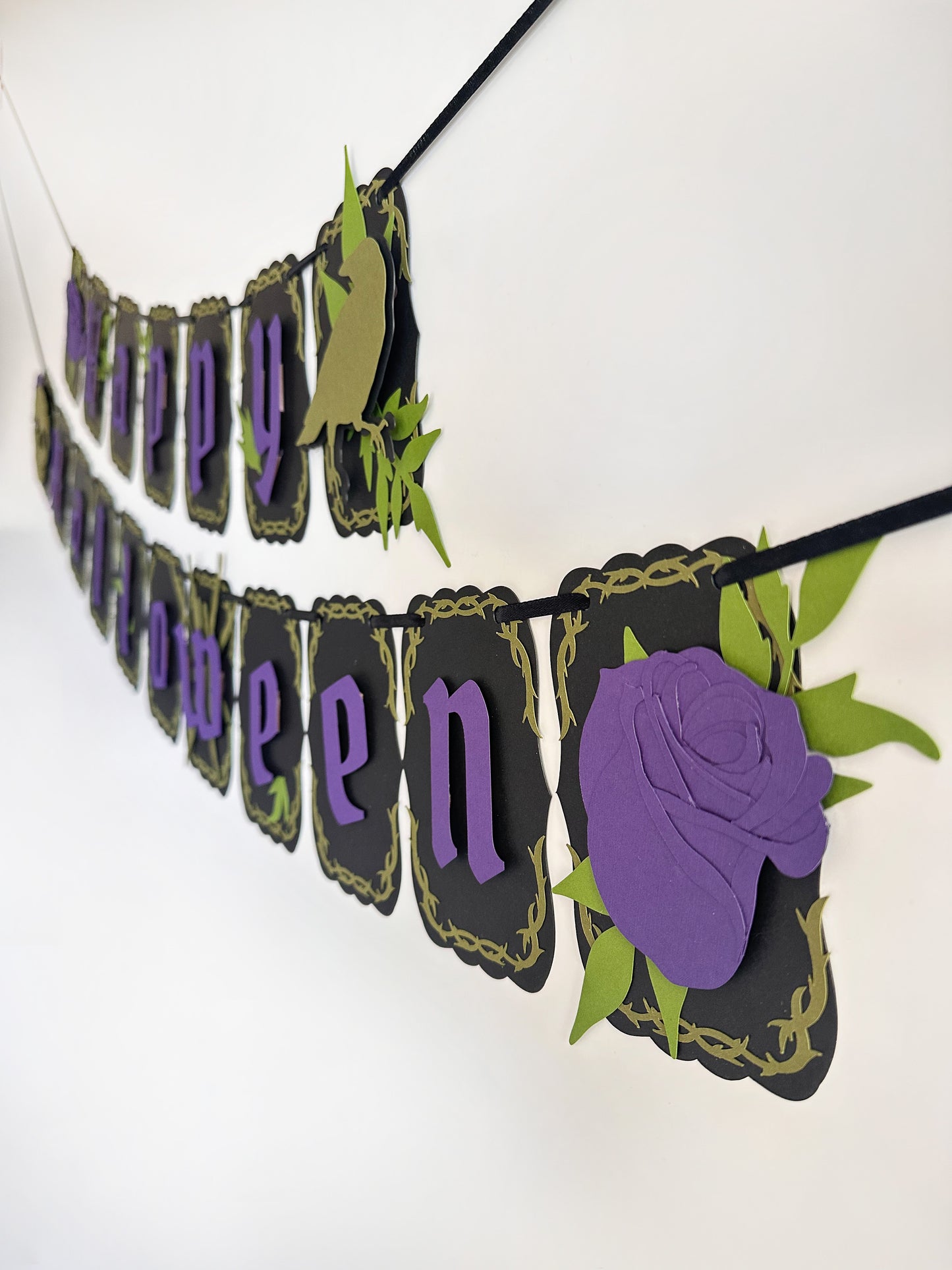 Black & Purple Gothic Banner | Happy Halloween Banner | Gothic Party Banner | Goth Halloween Banner| Halloween Party Banner|