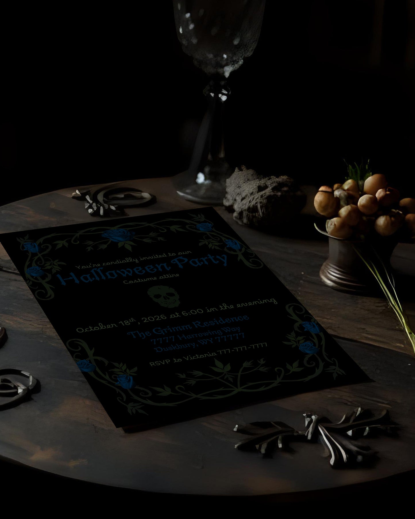 Gothic Party Invitation | Halloween Party | Halloween Invite | Gothic | Spooky | Customizable | Digital Invite | Gothic Party | Template |