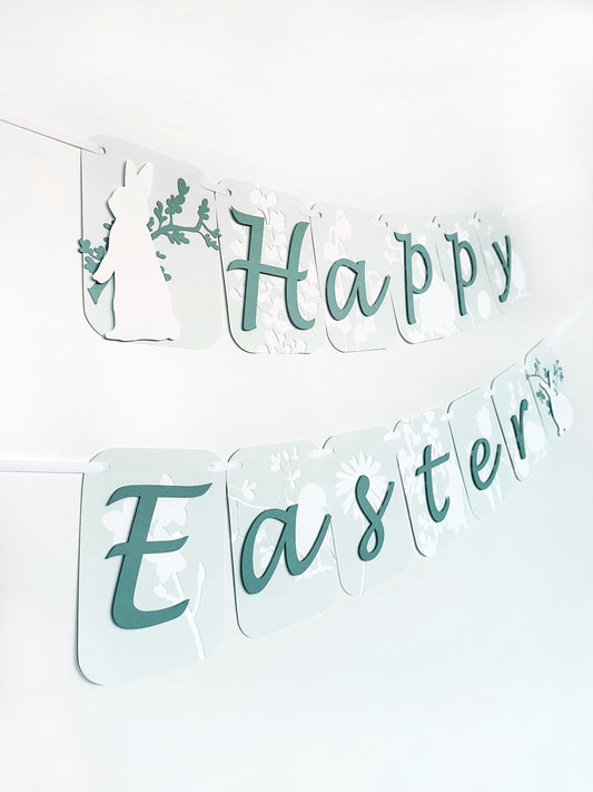 Easter Spring Celebration Banner | Spring Party Decor | Spring Birthday Banner | Spring Decoration | Bunnies | Chicks | Floral | Easter