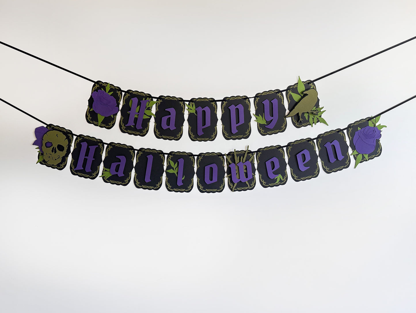 Black & Purple Gothic Banner | Happy Halloween Banner | Gothic Party Banner | Goth Halloween Banner| Halloween Party Banner|