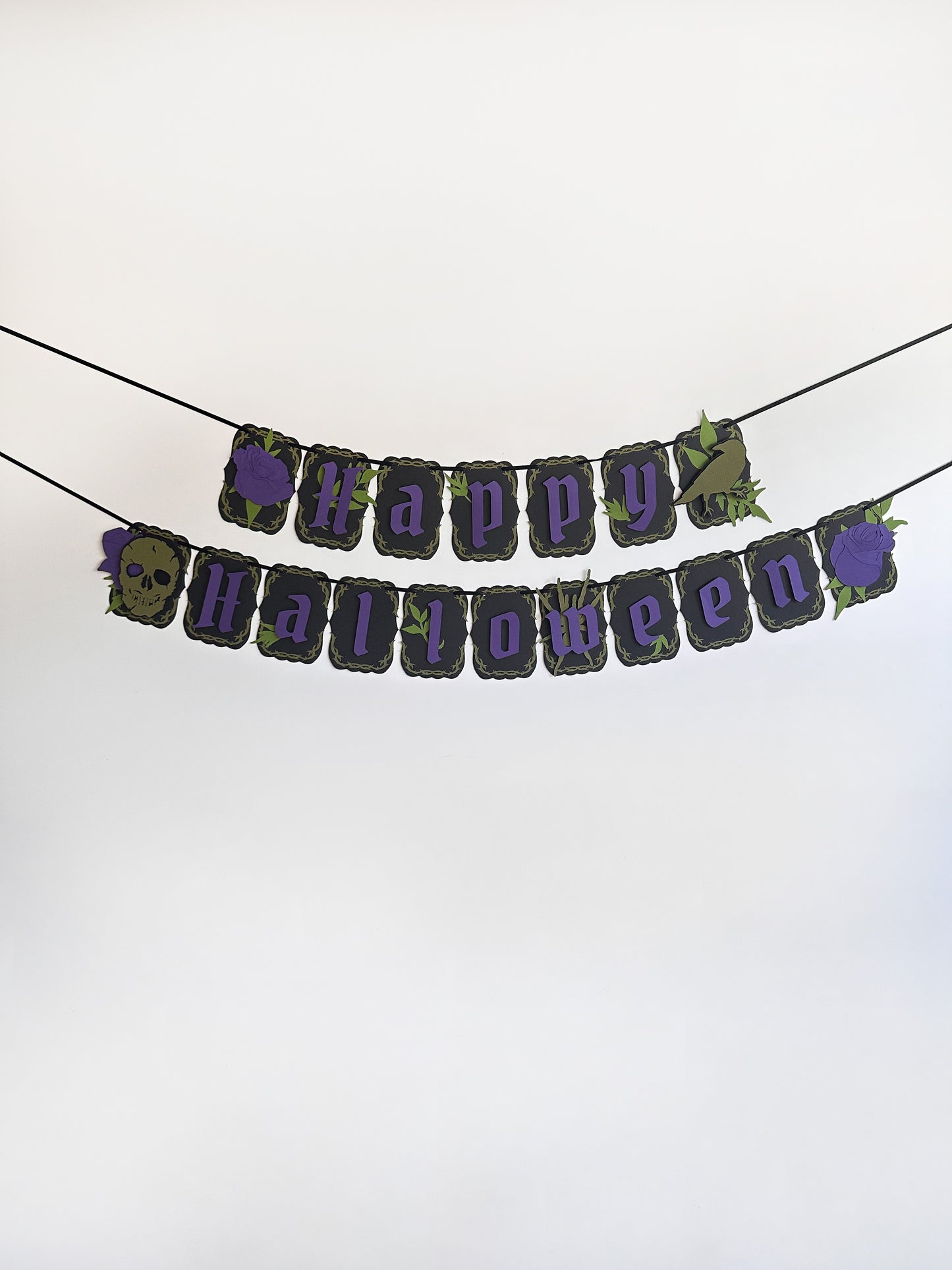 Black & Purple Gothic Banner | Happy Halloween Banner | Gothic Party Banner | Goth Halloween Banner| Halloween Party Banner|