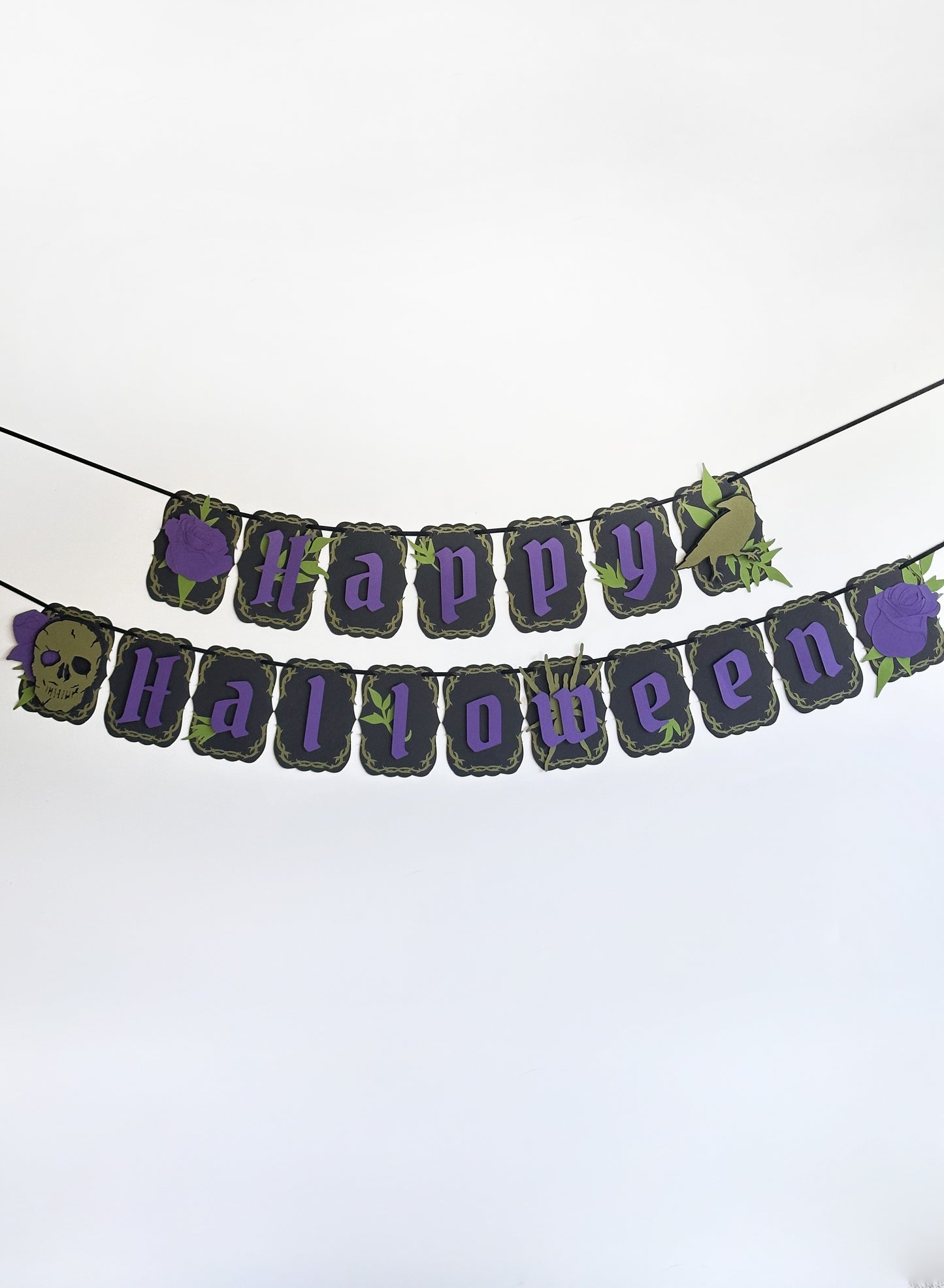 Black & Purple Gothic Banner | Happy Halloween Banner | Gothic Party Banner | Goth Halloween Banner| Halloween Party Banner|