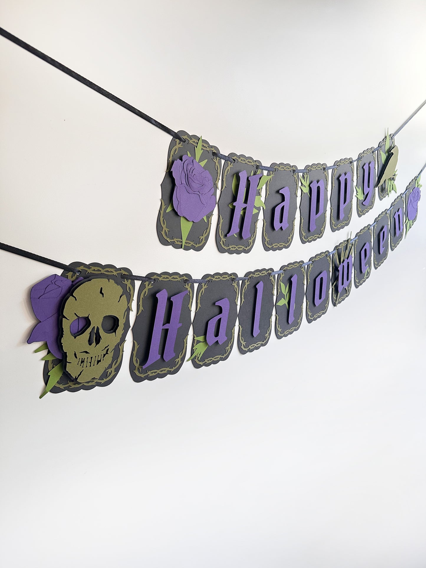 Black & Purple Gothic Banner | Happy Halloween Banner | Gothic Party Banner | Goth Halloween Banner| Halloween Party Banner|
