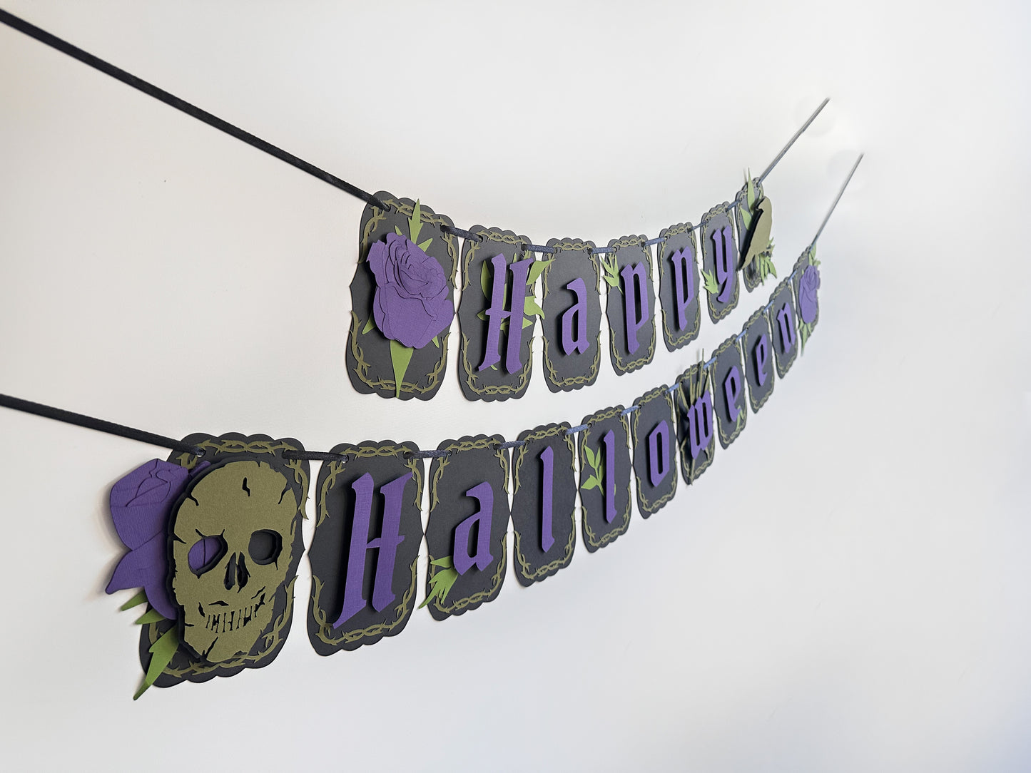 Black & Purple Gothic Banner | Happy Halloween Banner | Gothic Party Banner | Goth Halloween Banner| Halloween Party Banner|