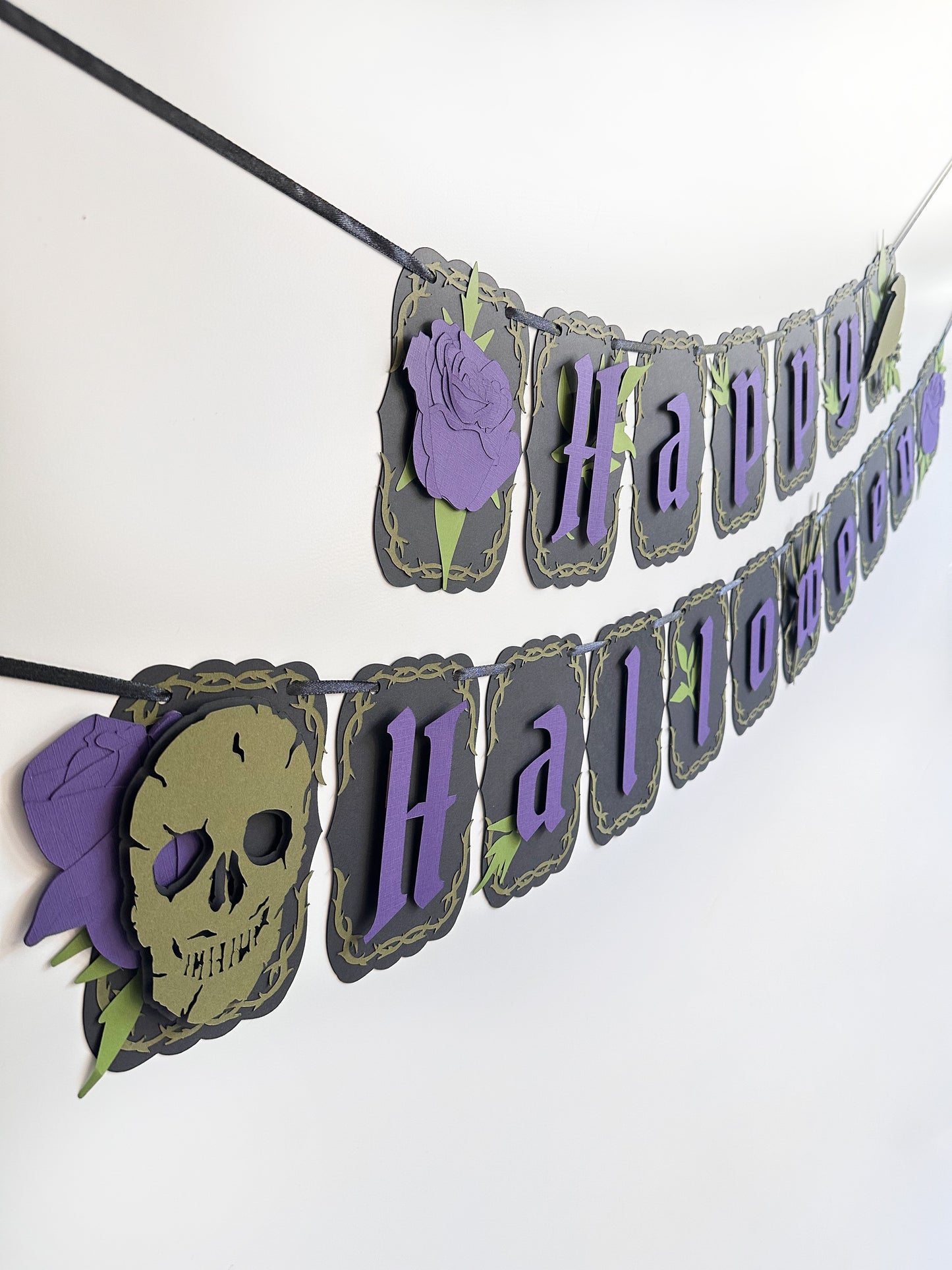 Black & Purple Gothic Banner | Happy Halloween Banner | Gothic Party Banner | Goth Halloween Banner| Halloween Party Banner|