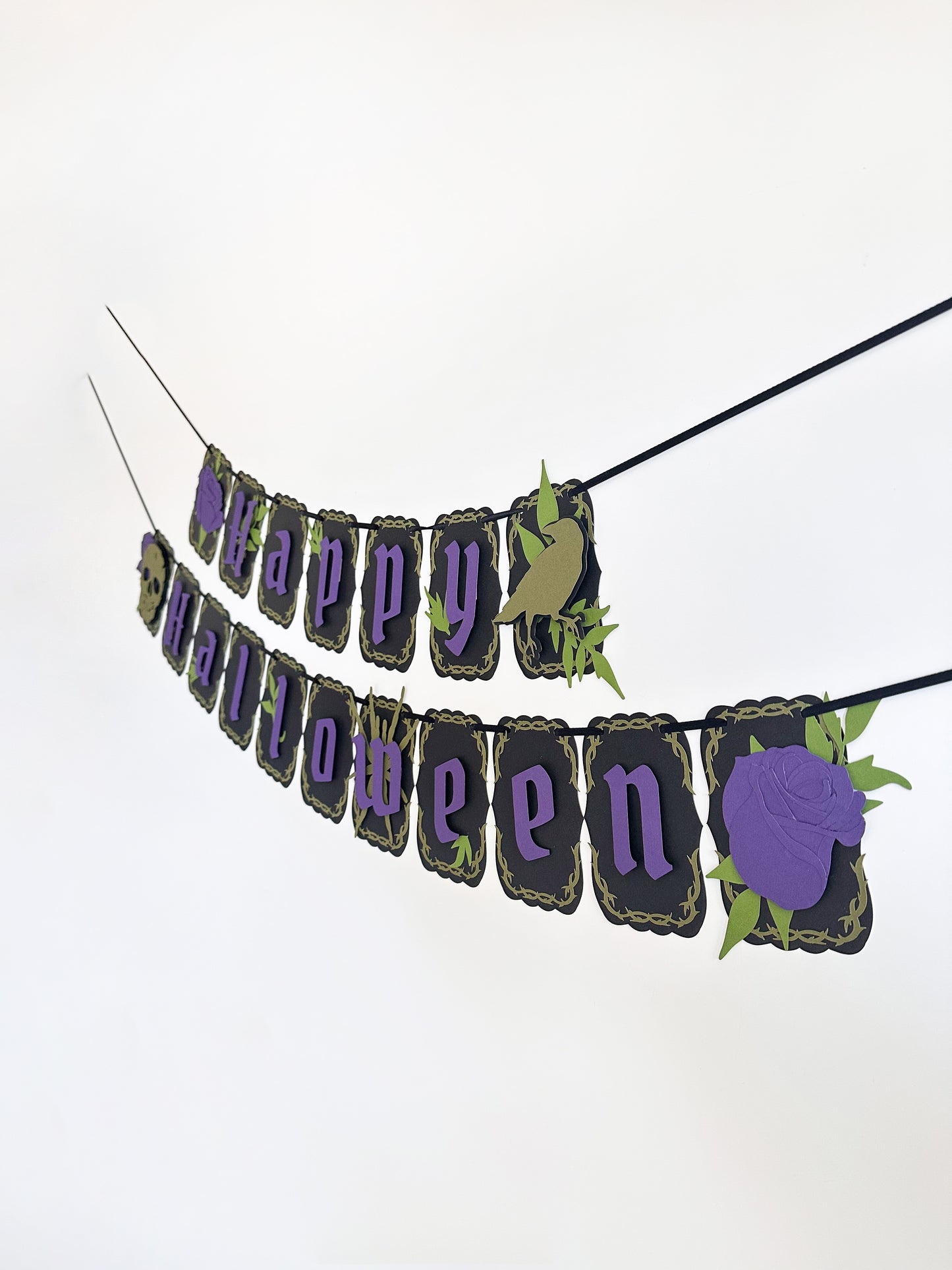 Black & Purple Gothic Banner | Happy Halloween Banner | Gothic Party Banner | Goth Halloween Banner| Halloween Party Banner|
