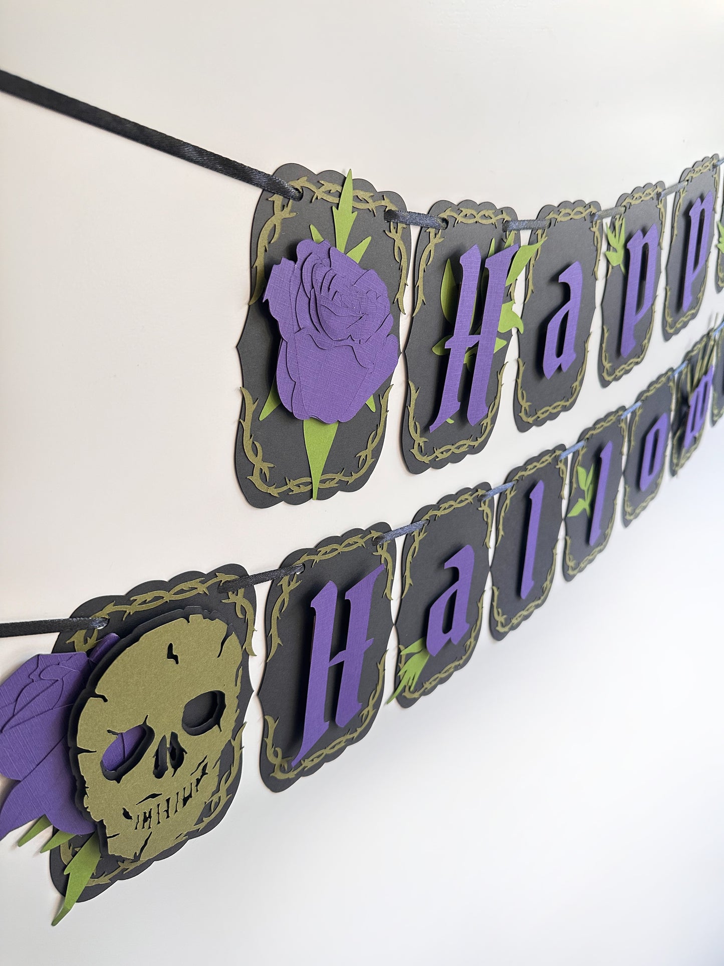 Black & Purple Gothic Banner | Happy Halloween Banner | Gothic Party Banner | Goth Halloween Banner| Halloween Party Banner|