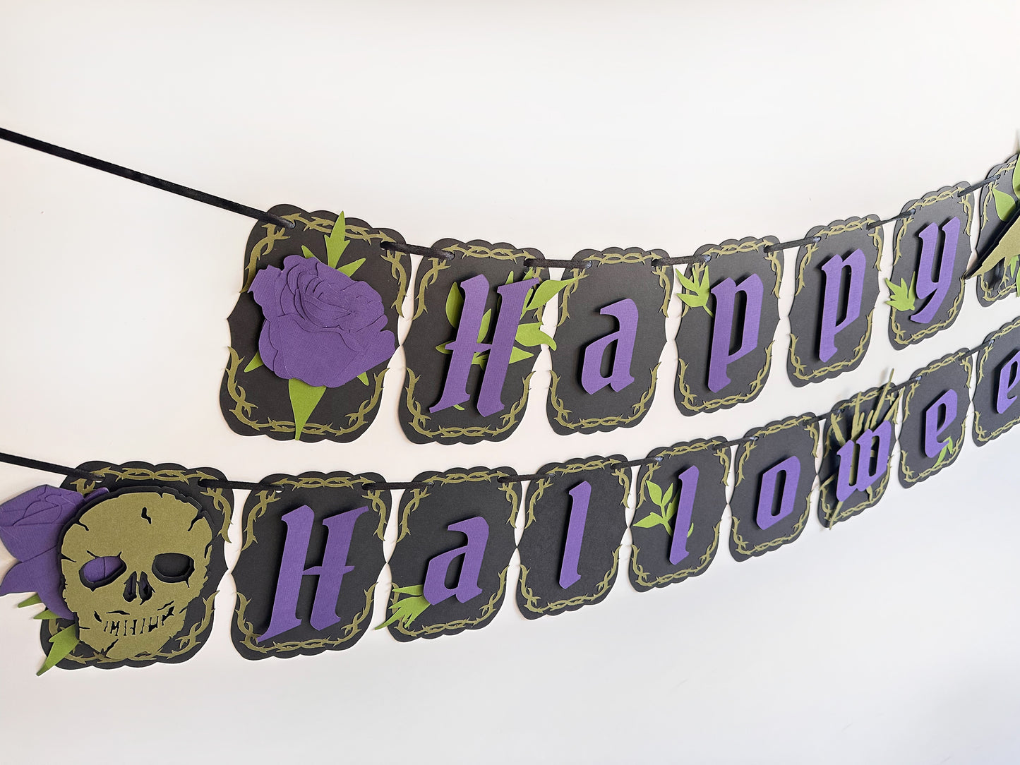 Black & Purple Gothic Banner | Happy Halloween Banner | Gothic Party Banner | Goth Halloween Banner| Halloween Party Banner|