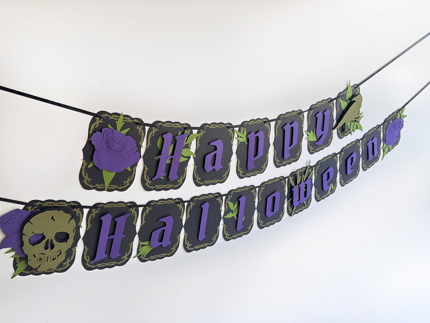 Black & Purple Gothic Banner | Happy Halloween Banner | Gothic Party Banner | Goth Halloween Banner| Halloween Party Banner|