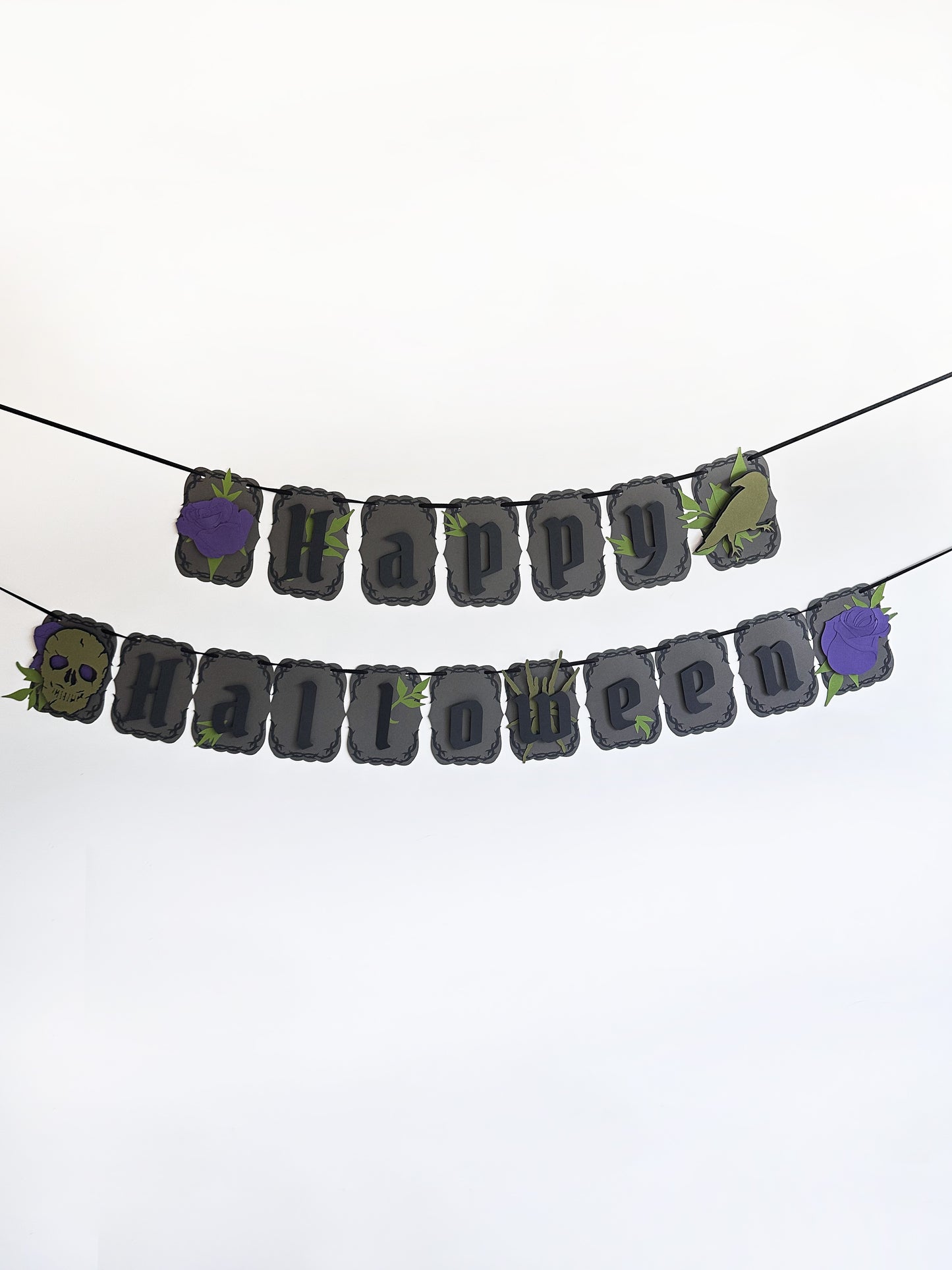 Grey & Purple Halloween Banner | Gothic Party | Gothic Vibes | Vampire Decor | Spooky Halloween | Goth Birthday | Goth Wedding  | Creepy