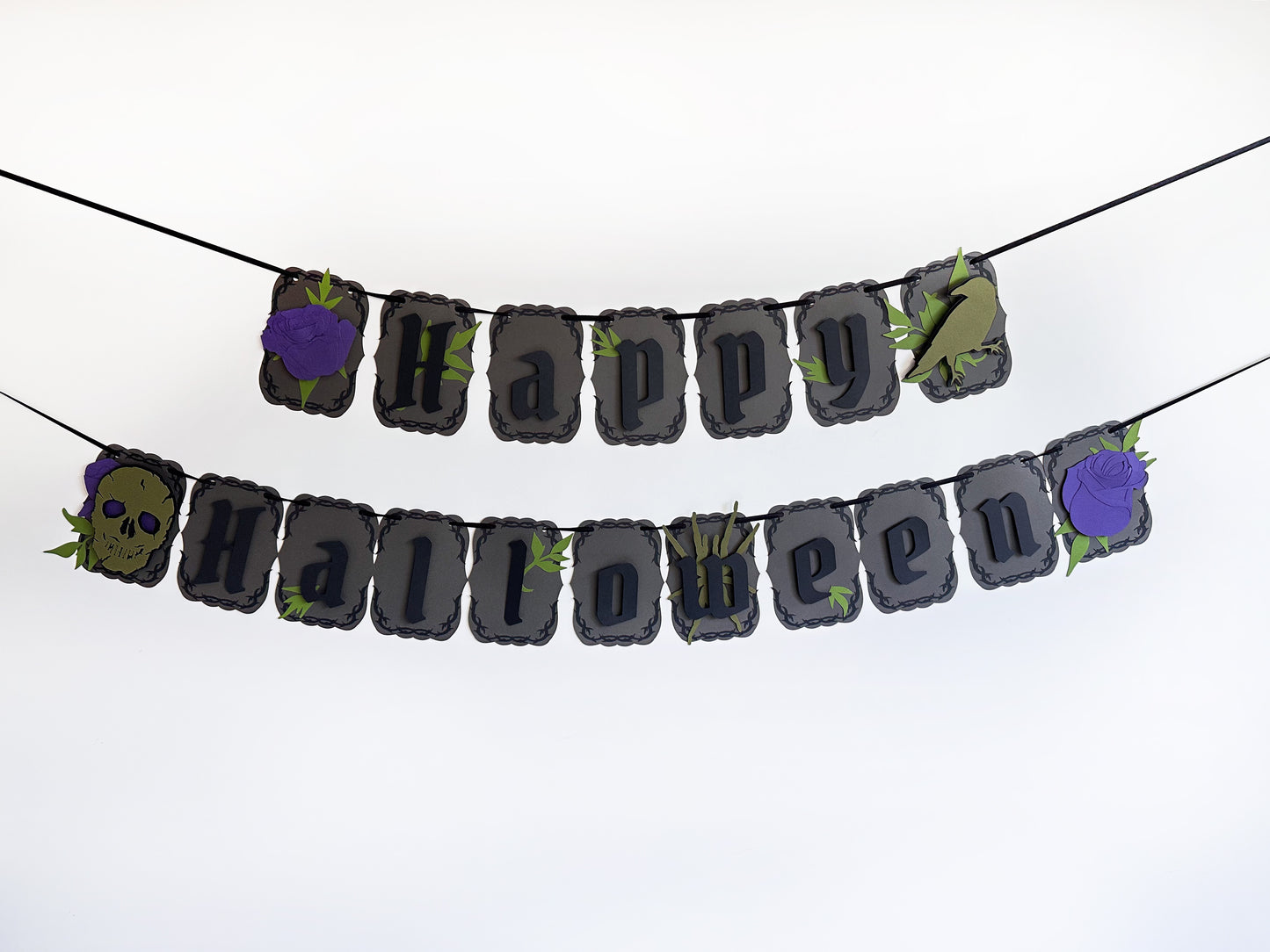 Grey & Purple Halloween Banner | Gothic Party | Gothic Vibes | Vampire Decor | Spooky Halloween | Goth Birthday | Goth Wedding  | Creepy