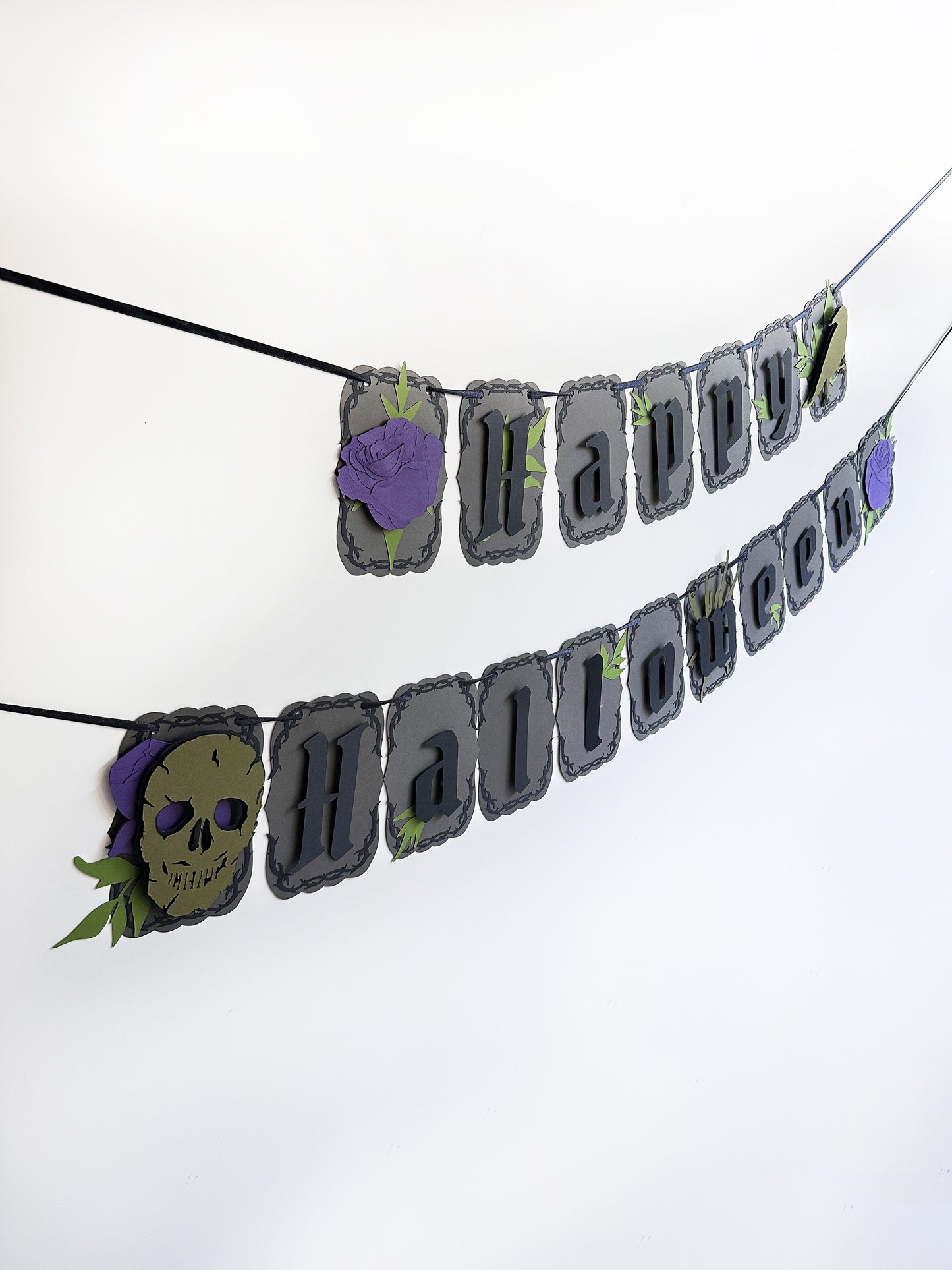 Grey & Purple Halloween Banner | Gothic Party | Gothic Vibes | Vampire Decor | Spooky Halloween | Goth Birthday | Goth Wedding  | Creepy