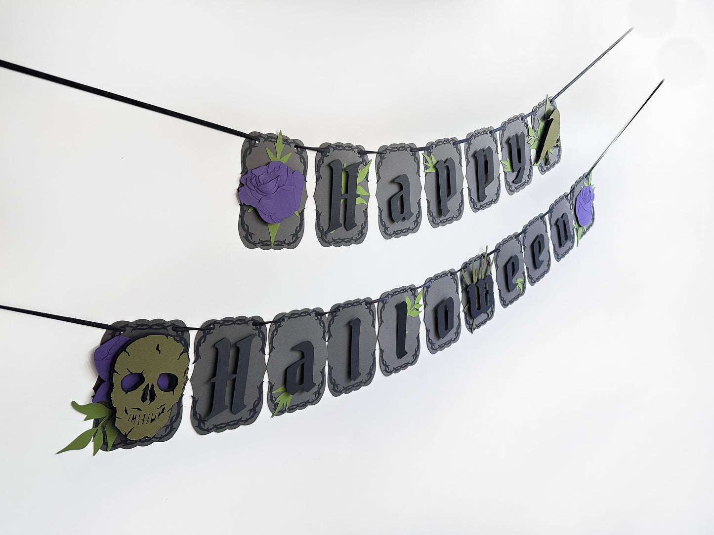 Grey & Purple Halloween Banner | Gothic Party | Gothic Vibes | Vampire Decor | Spooky Halloween | Goth Birthday | Goth Wedding  | Creepy