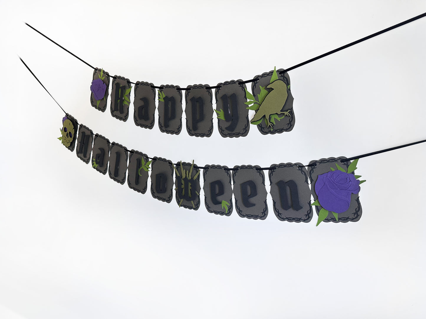 Grey & Purple Halloween Banner | Gothic Party | Gothic Vibes | Vampire Decor | Spooky Halloween | Goth Birthday | Goth Wedding  | Creepy