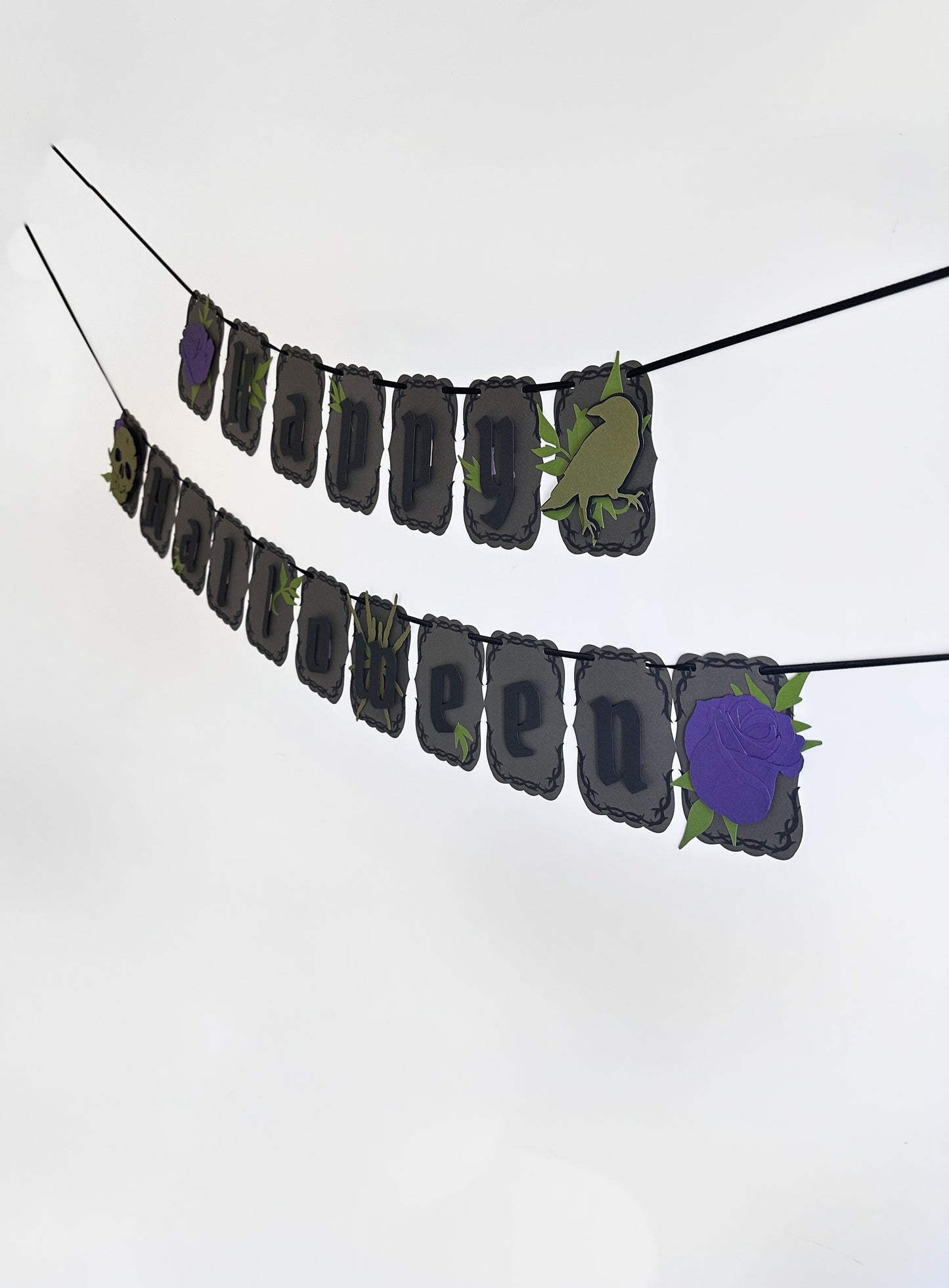 Grey & Purple Halloween Banner | Gothic Party | Gothic Vibes | Vampire Decor | Spooky Halloween | Goth Birthday | Goth Wedding  | Creepy