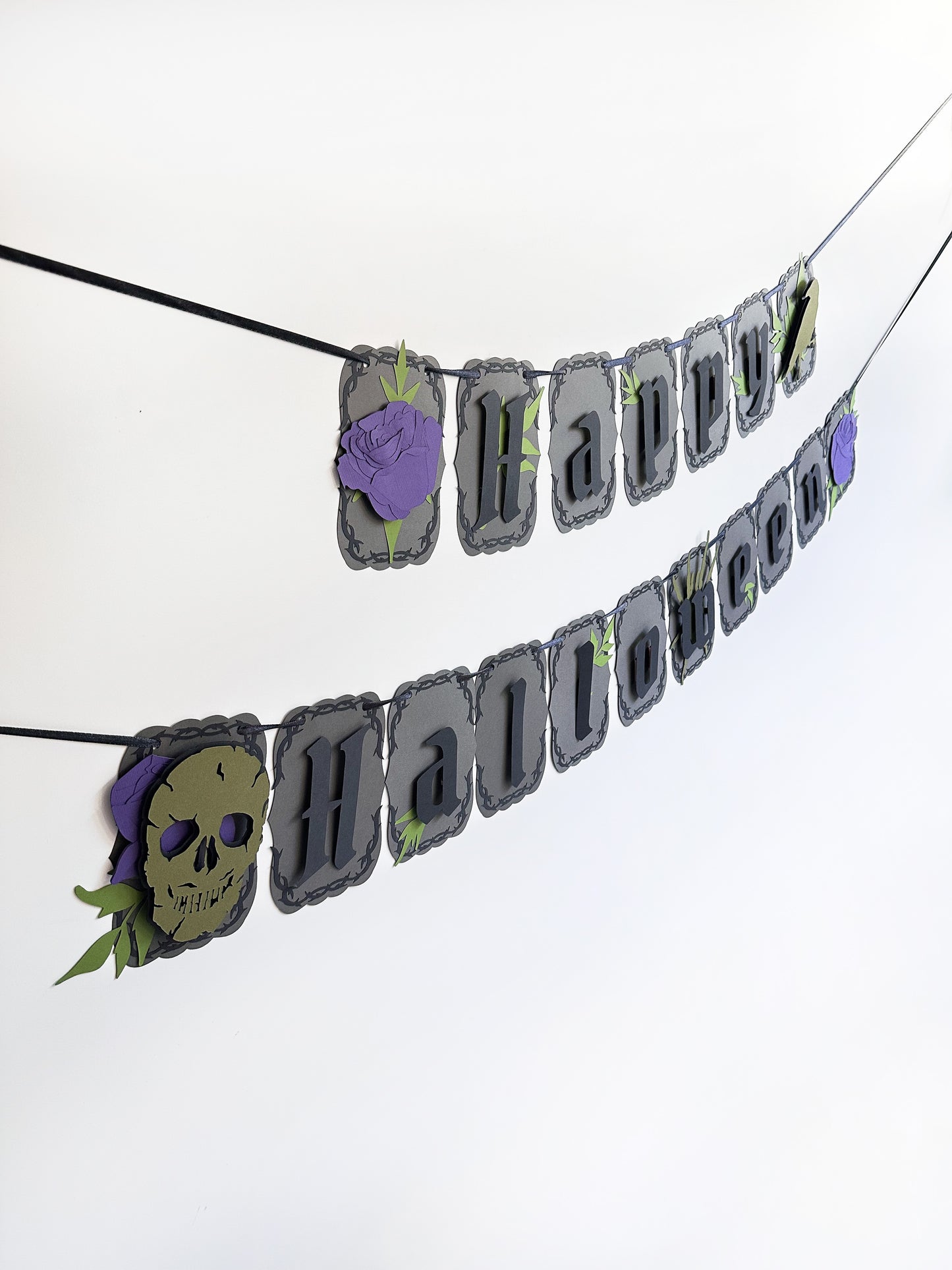 Grey & Purple Halloween Banner | Gothic Party | Gothic Vibes | Vampire Decor | Spooky Halloween | Goth Birthday | Goth Wedding  | Creepy