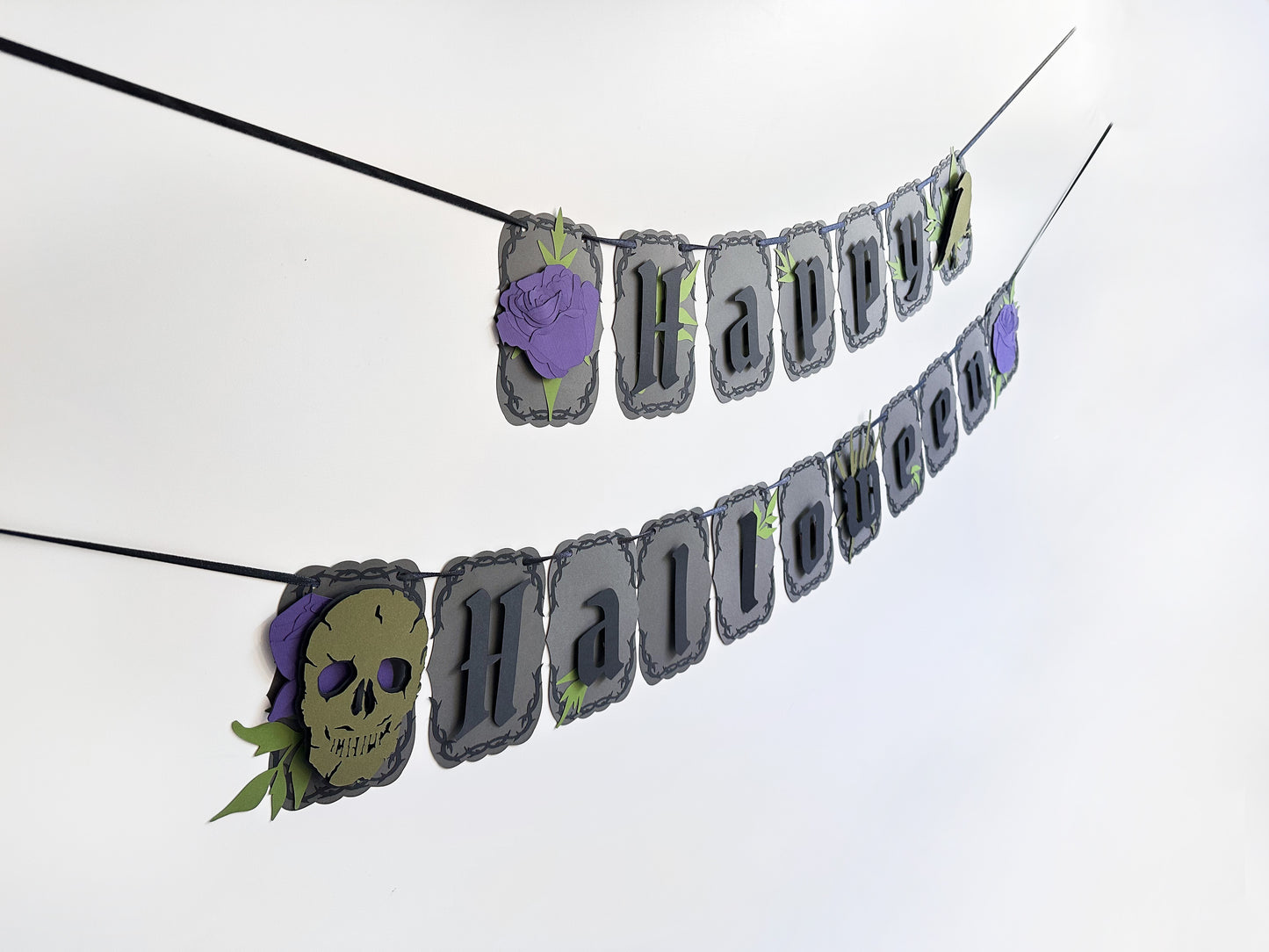 Grey & Purple Halloween Banner | Gothic Party | Gothic Vibes | Vampire Decor | Spooky Halloween | Goth Birthday | Goth Wedding  | Creepy