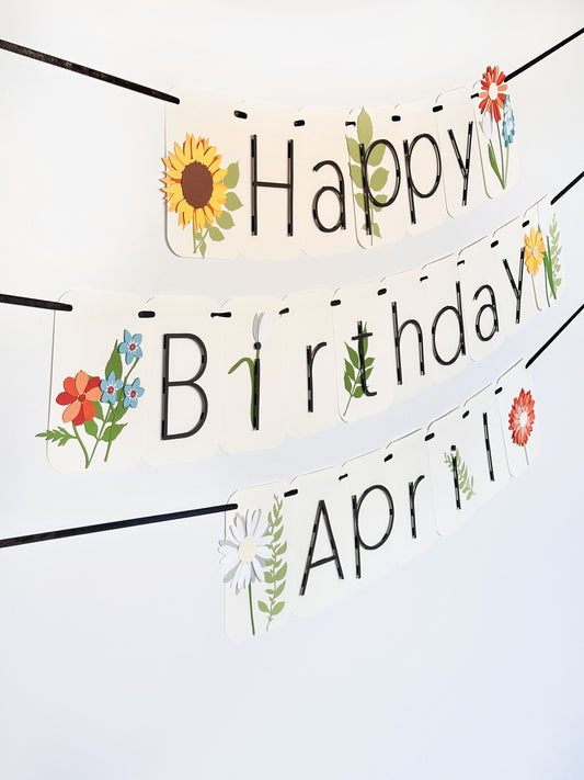Wildflower Party Banner | Spring Party Banner | Floral Birthday Party | Flowers | Spring | Easter | Shower | Bloom | Spring Flowers